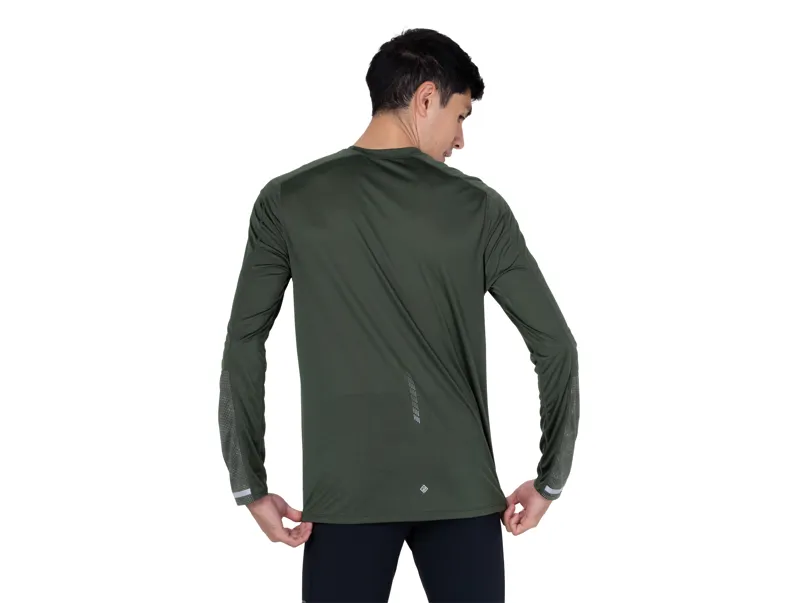 Ronhill Men's Tech Reflect Long Sleeve Running Tee - Kelp Reflect-3