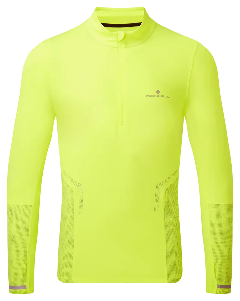 Ronhill Men's Tech Reflect 1/2 Zip Running Top - Fluo Zest Reflect-5