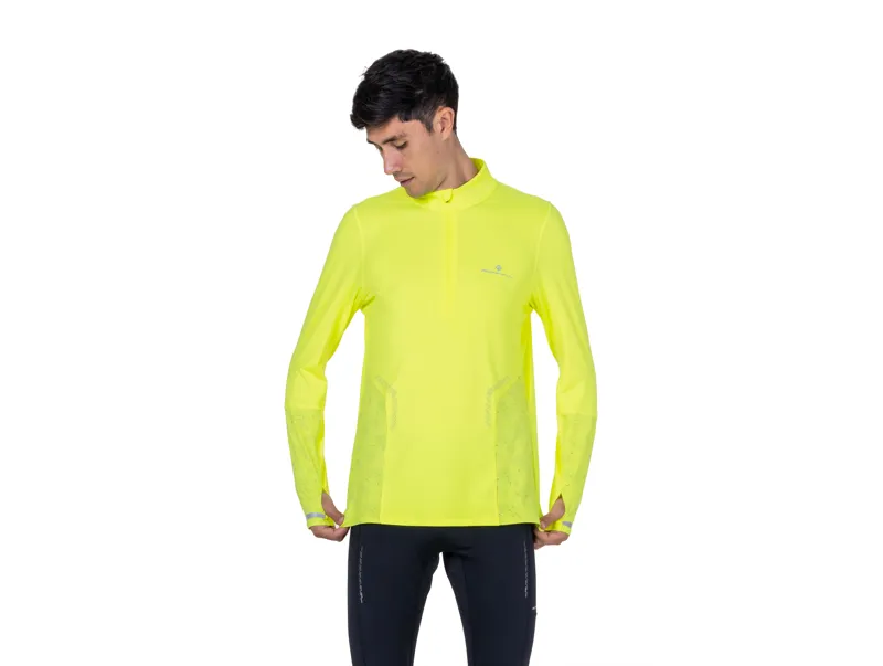 Ronhill Men's Tech Reflect 1/2 Zip Running Top - Fluo Zest Reflect-1