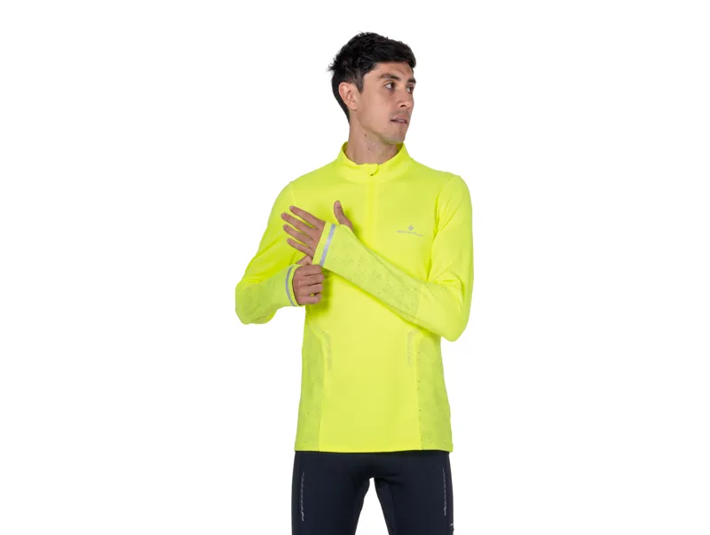 Ronhill Men's Tech Reflect 1/2 Zip Running Top - Fluo Zest Reflect