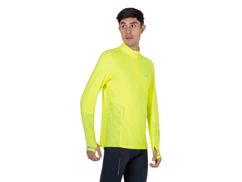 Ronhill Men's Tech Reflect 1/2 Zip Running Top - Fluo Zest Reflect-2
