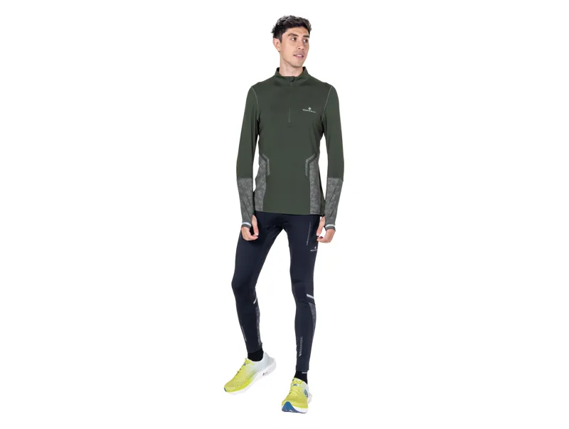 Ronhill Men's Tech Reflect 1/2 Zip Running Top - Kelp Reflect-12