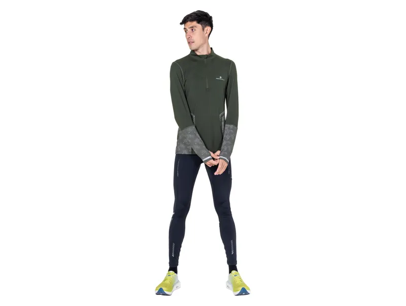Ronhill Men's Tech Reflect 1/2 Zip Running Top - Kelp Reflect-13