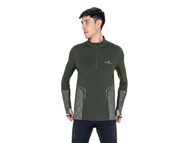 Ronhill Men's Tech Reflect 1/2 Zip Running Top - Kelp Reflect
