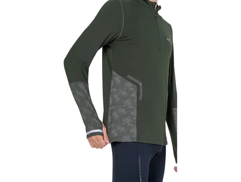 Ronhill Men's Tech Reflect 1/2 Zip Running Top - Kelp Reflect-2