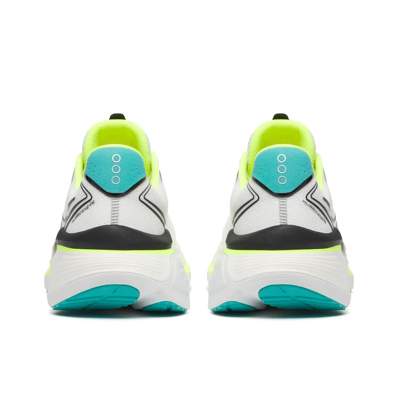 Saucony Hurricane 26 Men's Supportive Running Shoes - White Citron-3