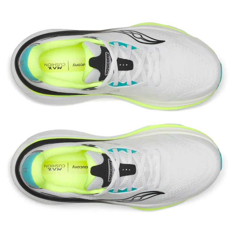 Saucony Hurricane 26 Men's Supportive Running Shoes - White Citron-4