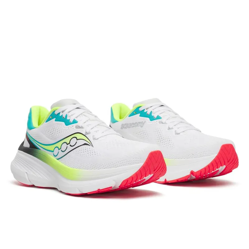 Saucony Guide 19 Men's Supportive Running Shoes - White Citron-1