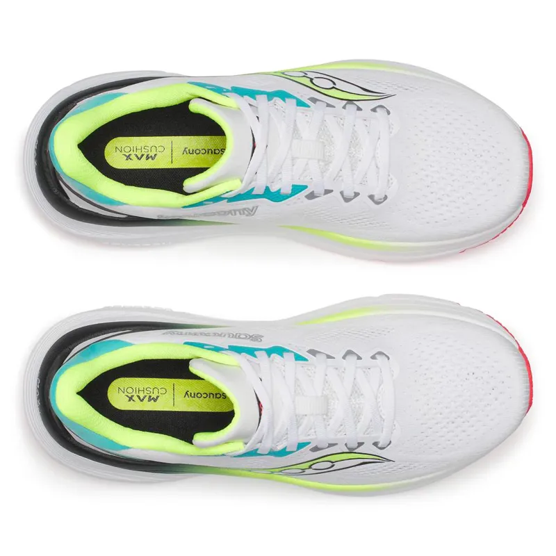 Saucony Guide 19 Men's Supportive Running Shoes - White Citron-4