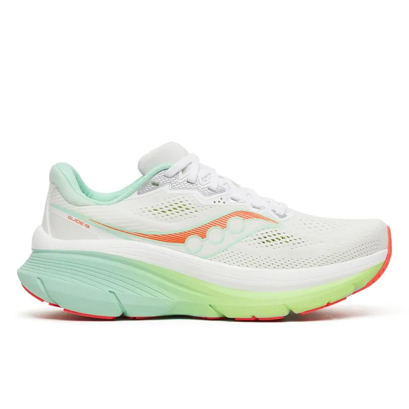 Saucony Guide 19 Women's Supportive Running Shoes - White Tint
