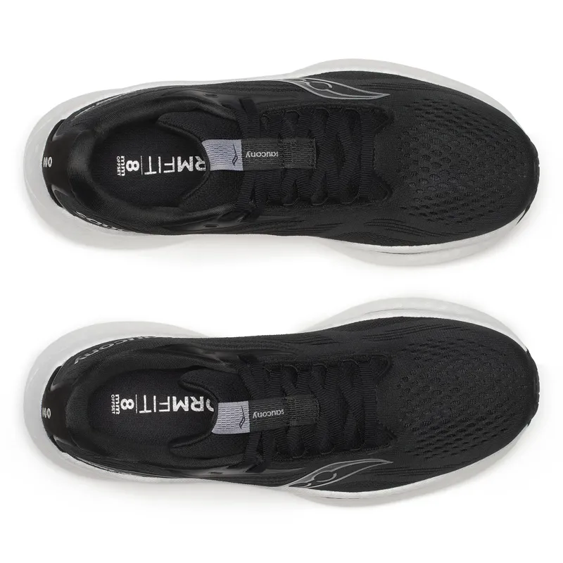 Saucony Ride 18 Women's Neutral Running Shoes Black White-3