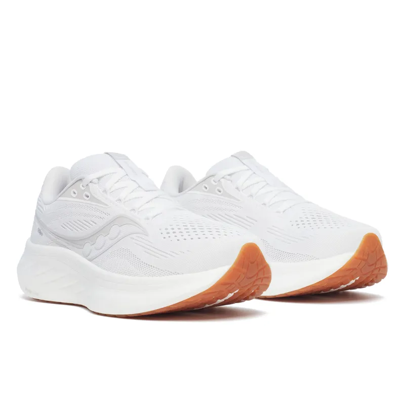 Saucony Ride 18 Women's Neutral Running Shoes White Gum-1