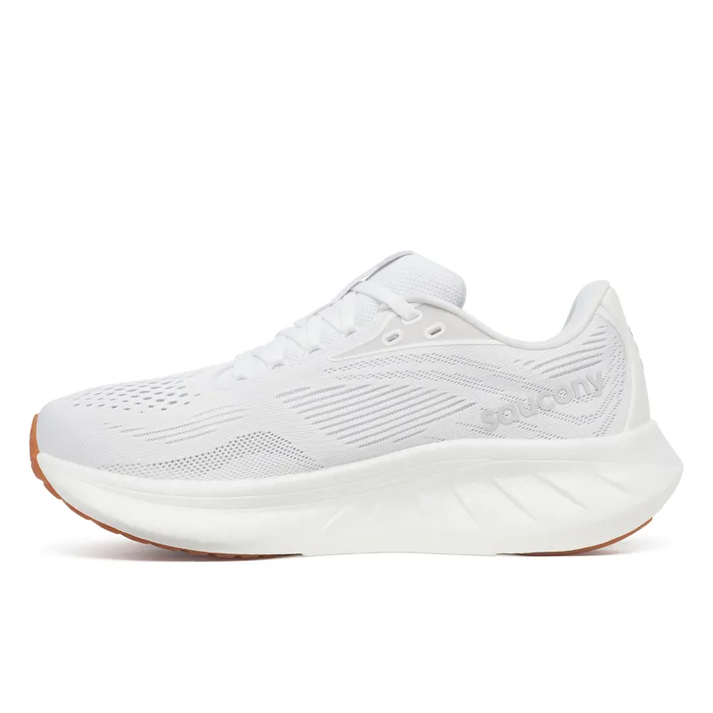Saucony Ride 18 Women's Neutral Running Shoes White Gum-2