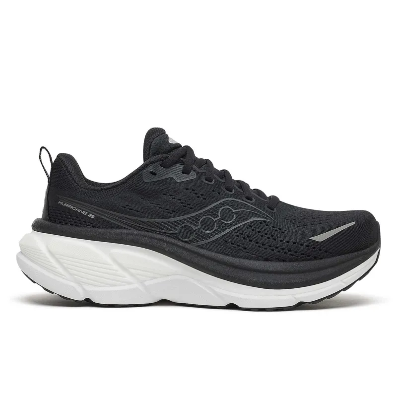 Saucony Hurricane 25 Women's Supportive Shoes - Black White