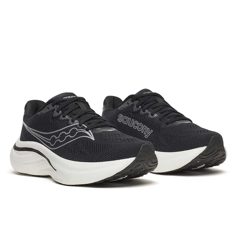 Saucony Ride 19 Women's Running Shoes - Black Silver-1