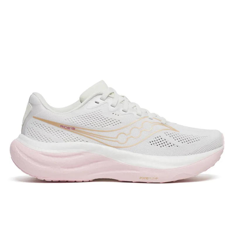 Saucony Ride 19 Women's Neutral Running Shoes - White Silk