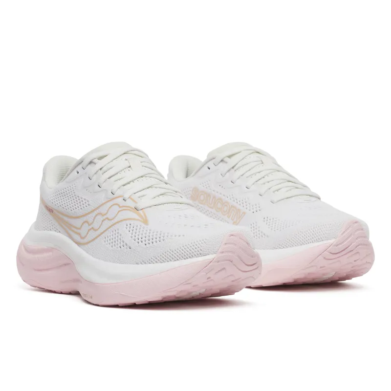 Saucony Ride 19 Women's Neutral Running Shoes - White Silk-1