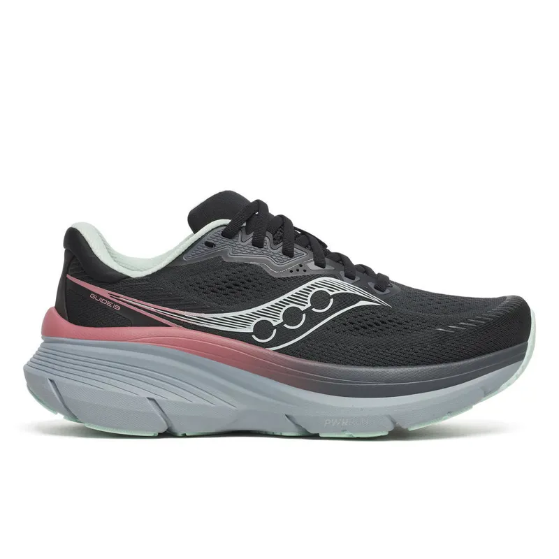 Saucony Guide 19 Women's Supportive Running Shoes - Black Calm
