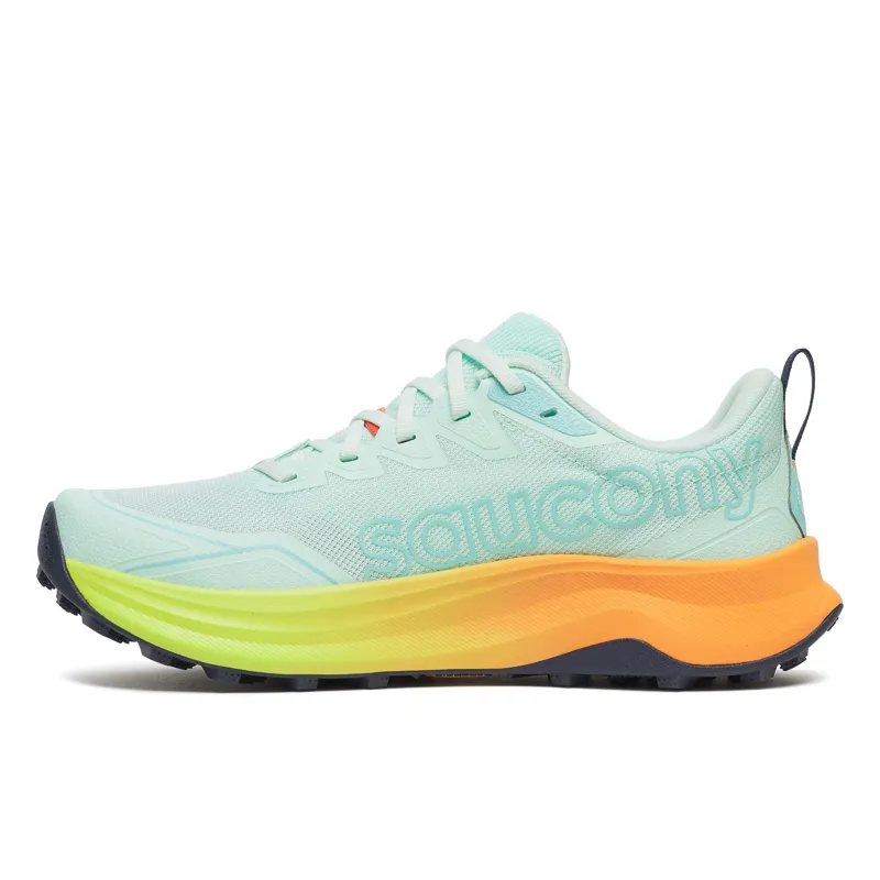 Saucony Peregrine 16 Women's Trail Running Shoes - Aqua Citron-2