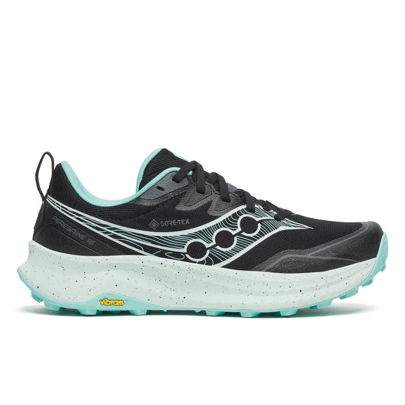 Saucony Peregrine 16 GTX Women's Trail Running Shoes - Black Aqua