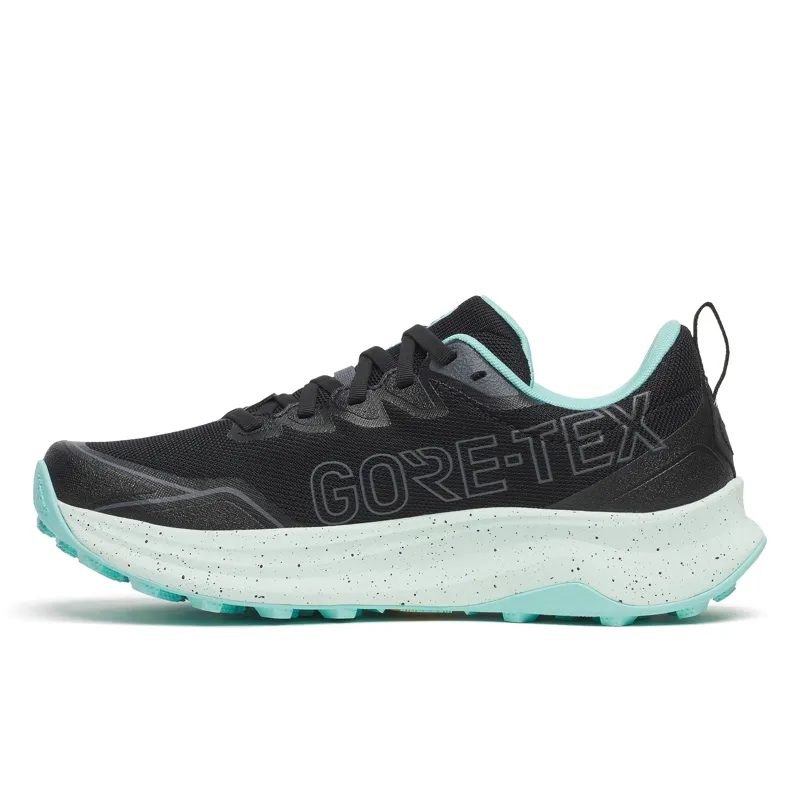 Saucony Peregrine 16 GTX Women's Trail Running Shoes - Black Aqua-2