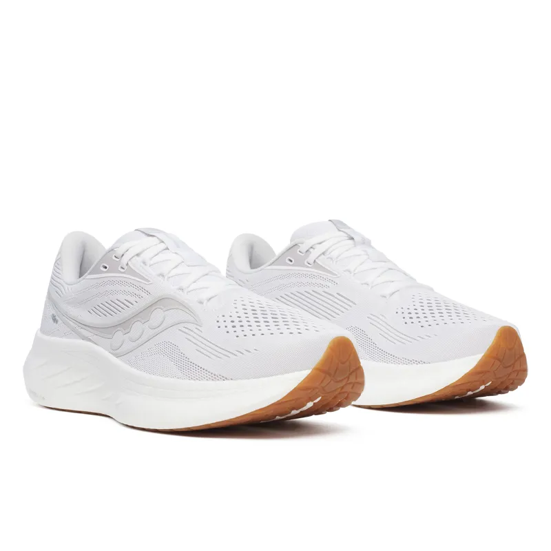Saucony Ride 18 Men's Neutral Running Shoe White Gum-1