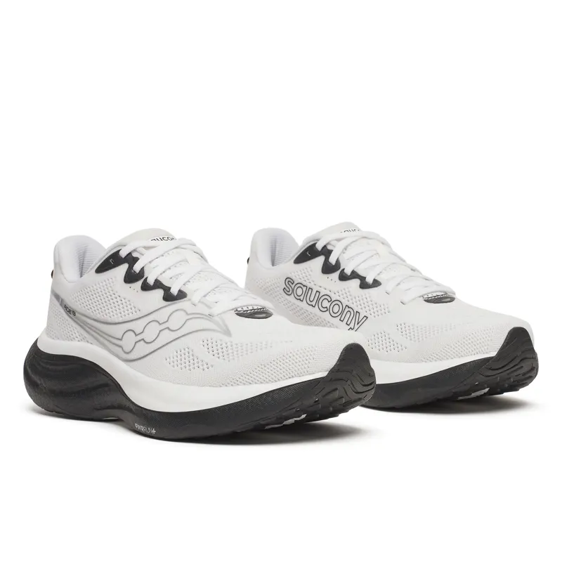 Saucony Ride 19 Men's Running Shoes - White Black-1
