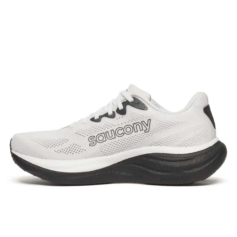 Saucony Ride 19 Men's Running Shoes - White Black-2