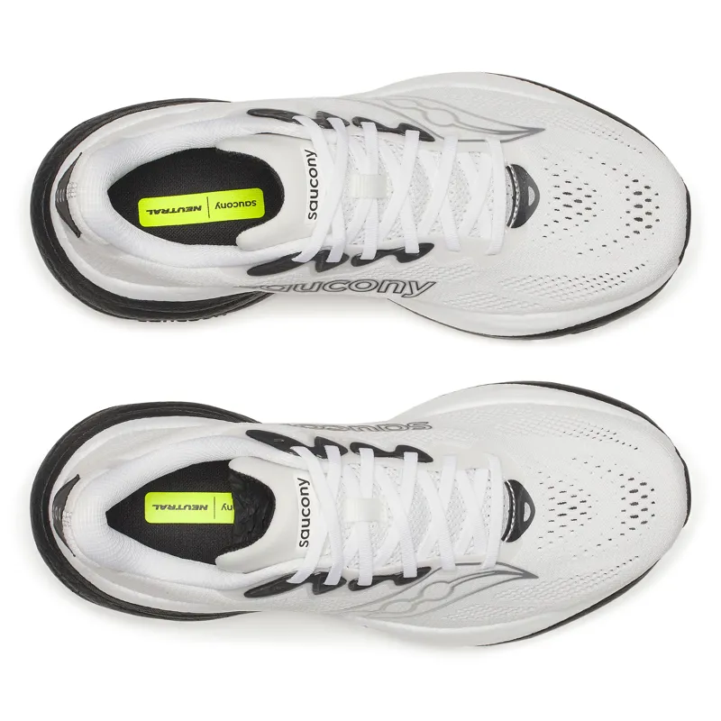 Saucony Ride 19 Men's Running Shoes - White Black-5