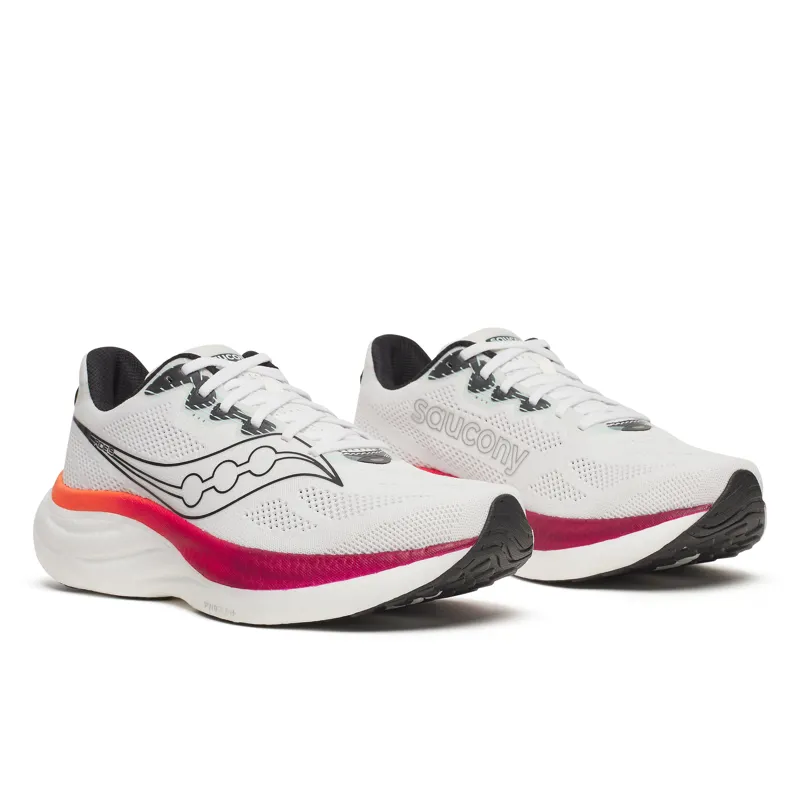Saucony Ride 19 Men's Running Shoes - White Crimson-1