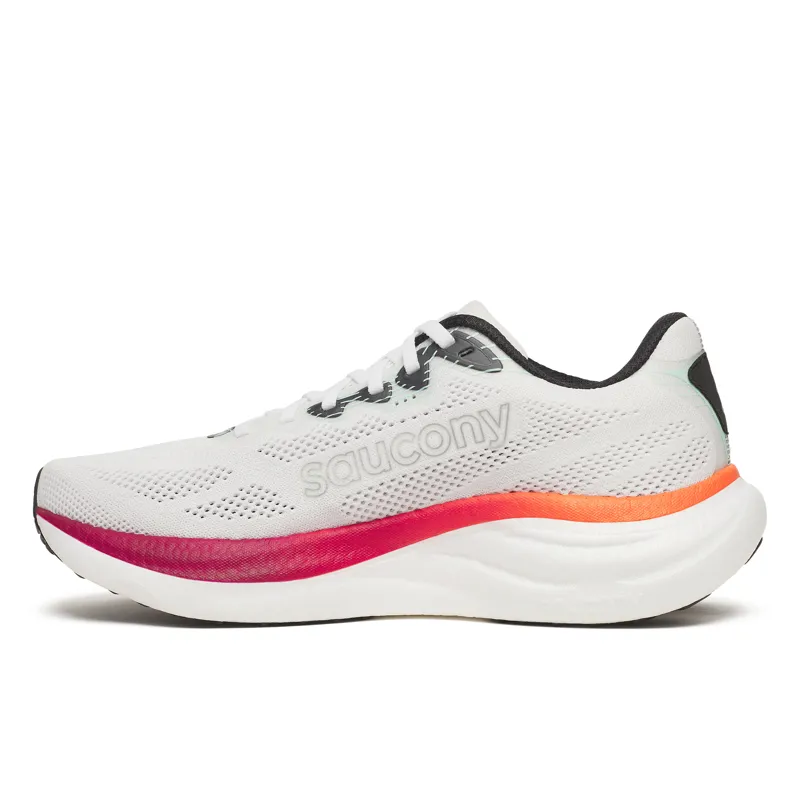 Saucony Ride 19 Men's Running Shoes - White Crimson-3