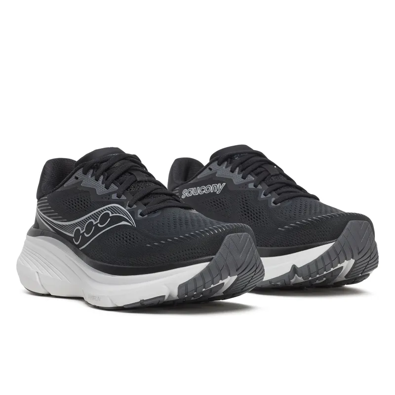 Saucony Guide 19 WIDE Men's Supportive Running Shoes - Black Silver-1