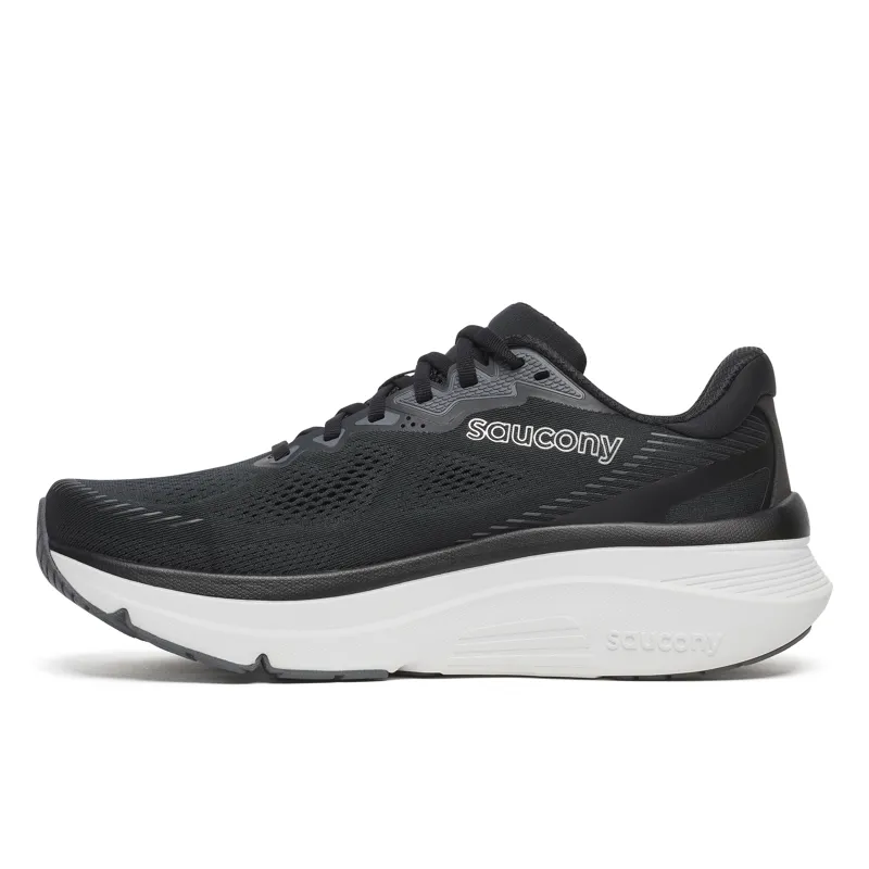 Saucony Guide 19 WIDE Men's Supportive Running Shoes - Black Silver-2