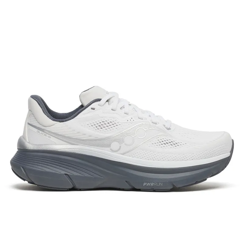 Saucony Guide 19 Men's Supportive Running Shoes - White Shadow