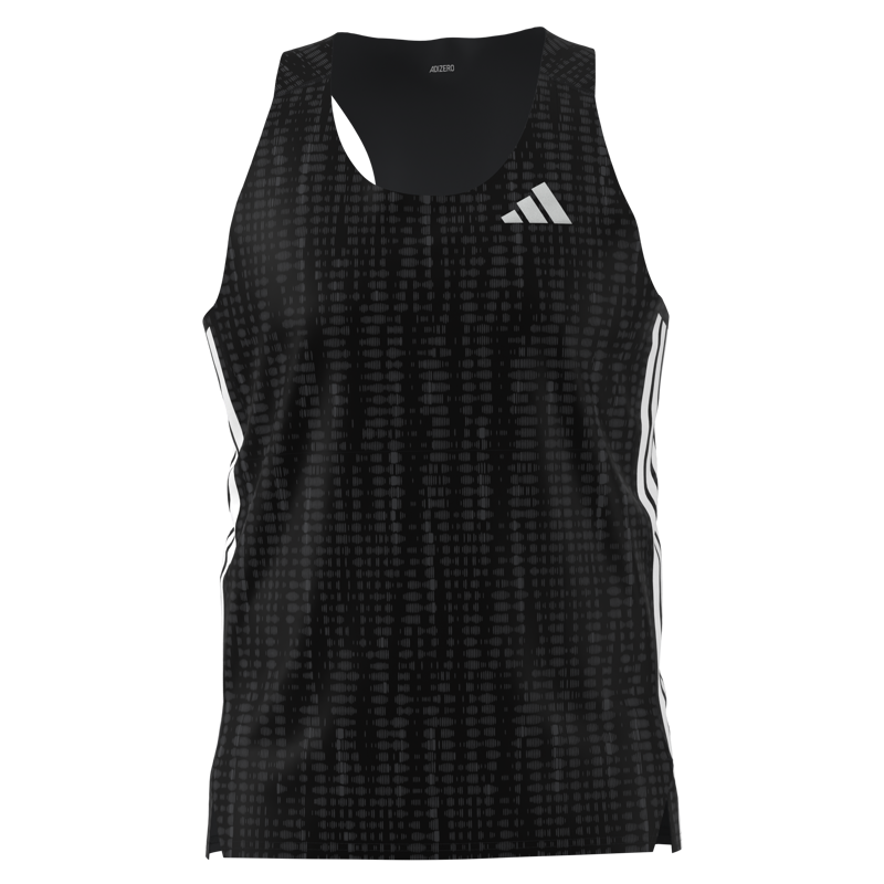 adidas ADIZERO Men's Singlet Dark Grey Carbon Black