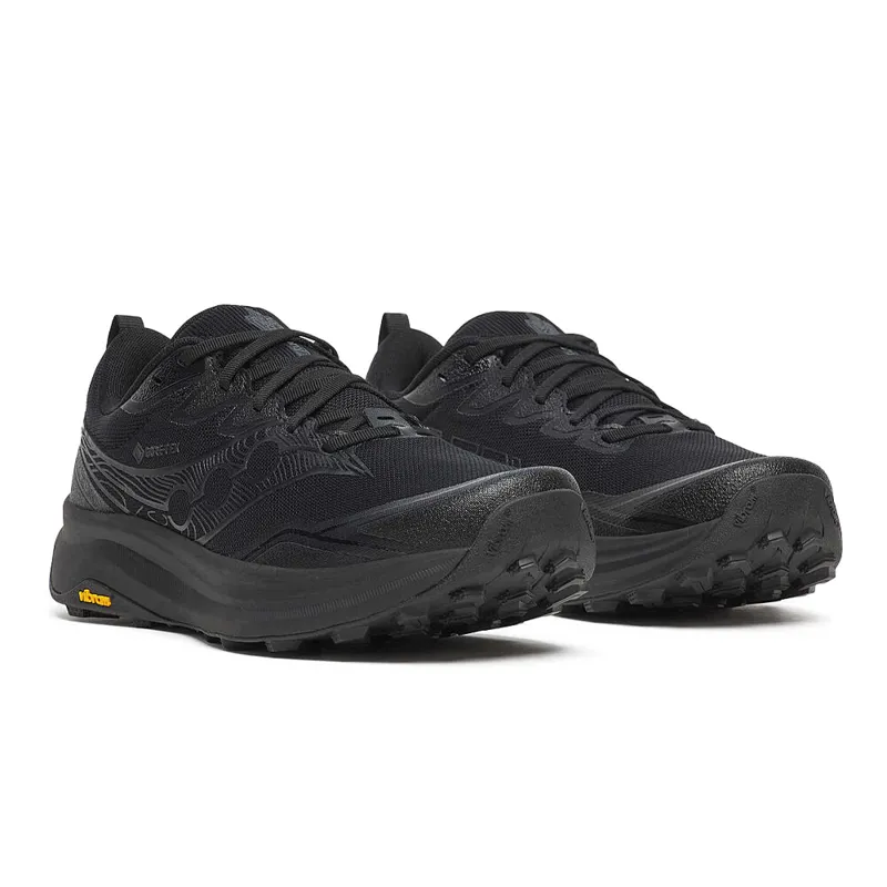 Saucony Peregrine 16 GTX Women's Trail Running Shoes - Triple Black-1