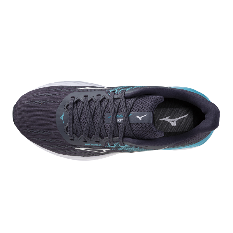 Mizuno WAVE INSPIRE 21 Men's Supportive Shoe Odyssey Grey White Capri Breeze-6