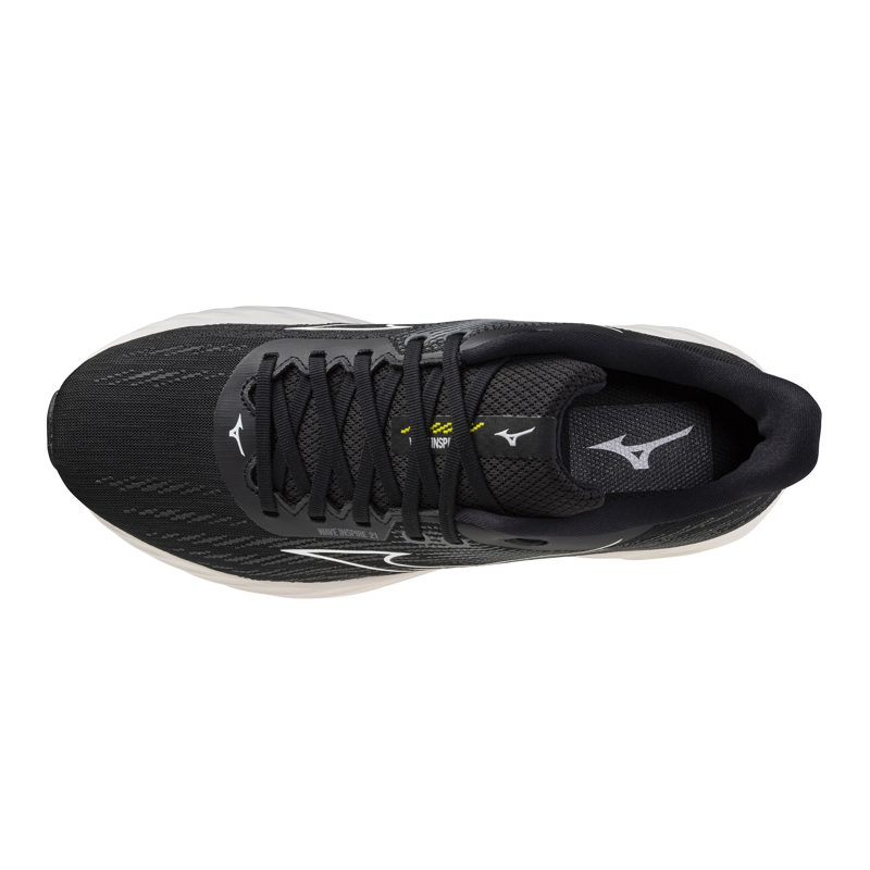 Mizuno WAVE INSPIRE 21 2E Men's Supportive Black White Vibrant Yellow-5