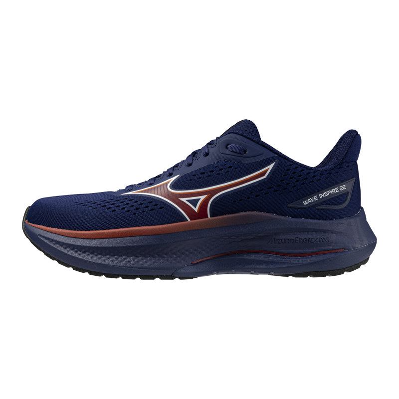 Mizuno Wave Inspire 22 Men's Supportive Running Shoes - Beacon Blue Tomato Puree-2