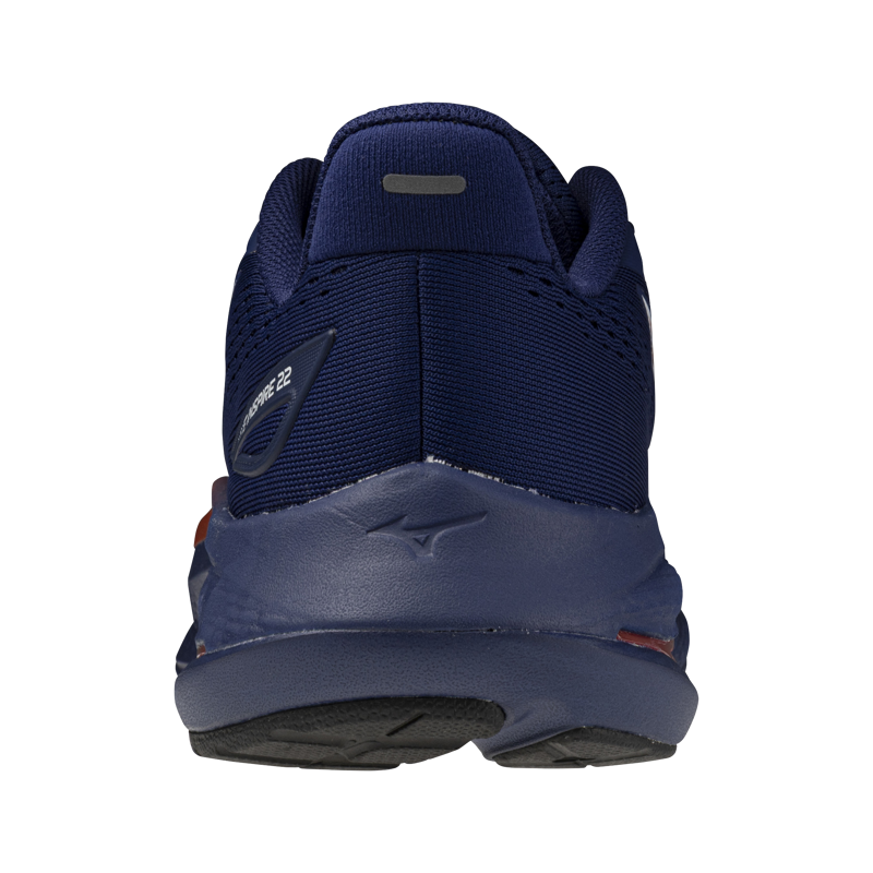 Mizuno Wave Inspire 22 Men's Supportive Running Shoes - Beacon Blue Tomato Puree-4