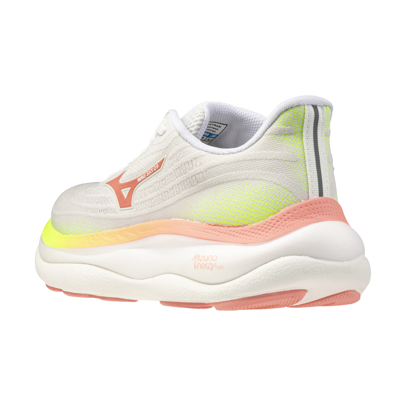 Mizuno WAVE SKY 9 Women's Running Shoes - GF White Desert Flower Lime Pulp-4