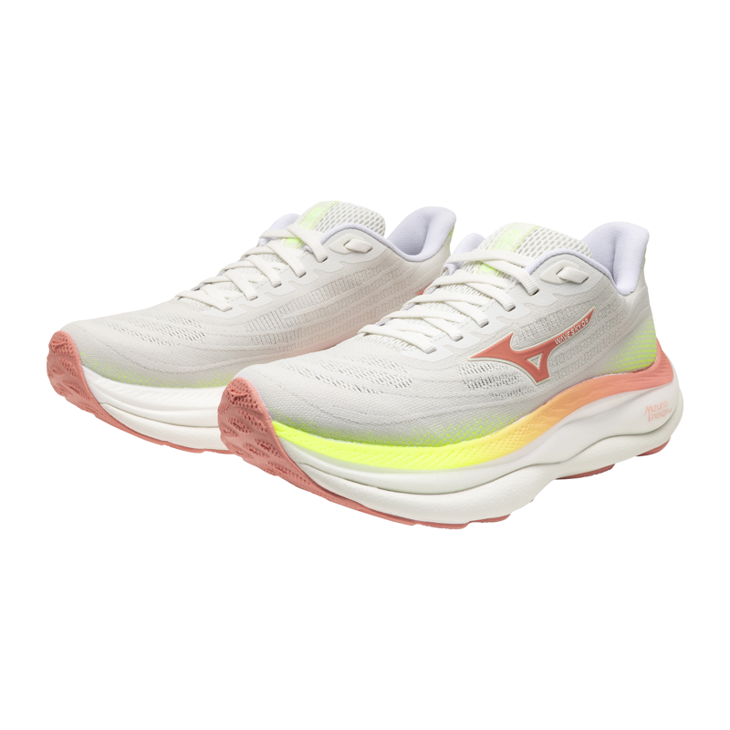 Mizuno WAVE SKY 9 Women's Running Shoes - GF White Desert Flower Lime Pulp-3