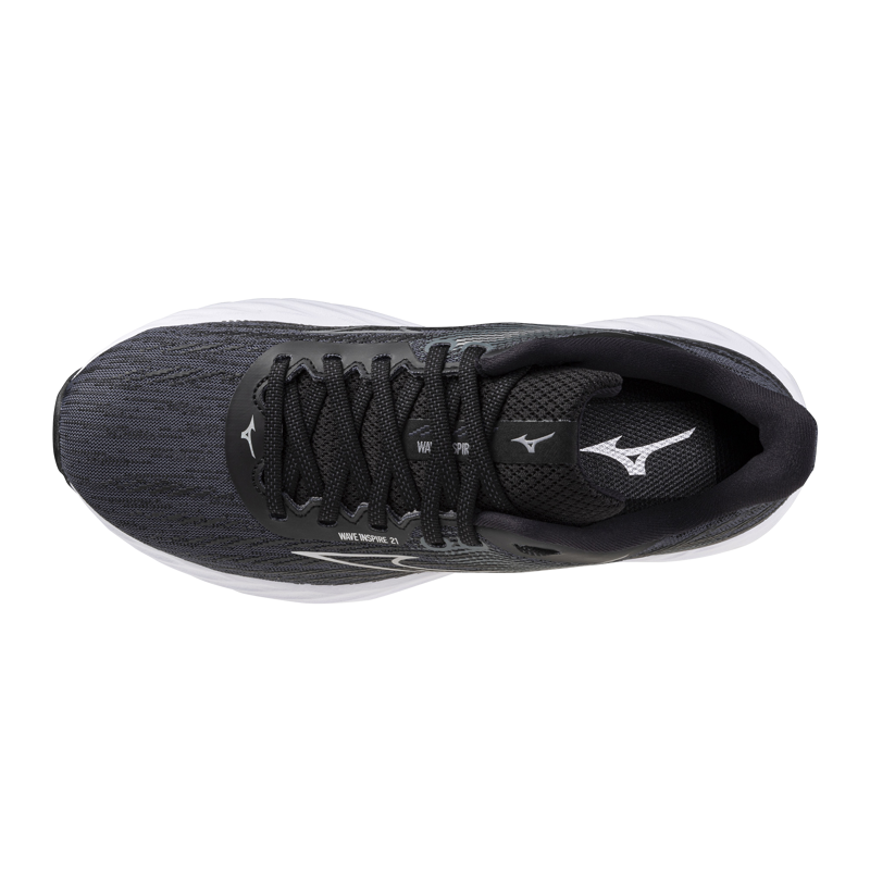 Mizuno Wave Inspire 21WIDE D Women's Supportive Shoe Black Silver Metallic Grey-6