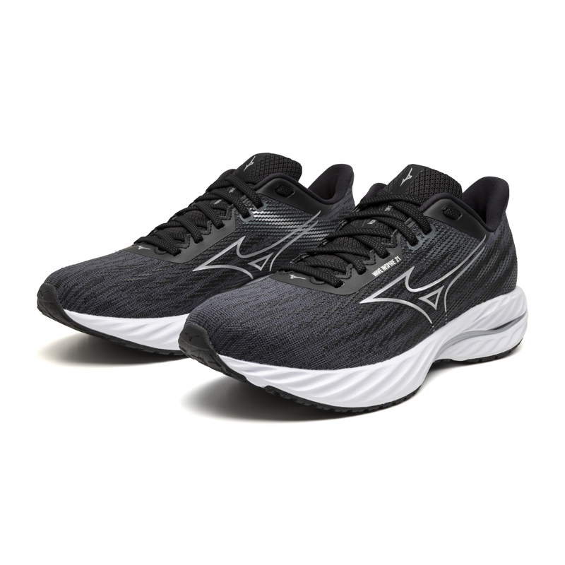 Mizuno Wave Inspire 21WIDE D Women's Supportive Shoe Black Silver Metallic Grey-1