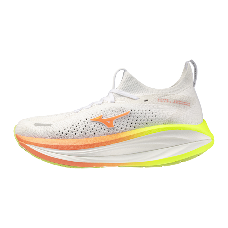 Mizuno Neo Vista 3 Women's Running Shoes - White Flamingo Coral Lime Pulp-3