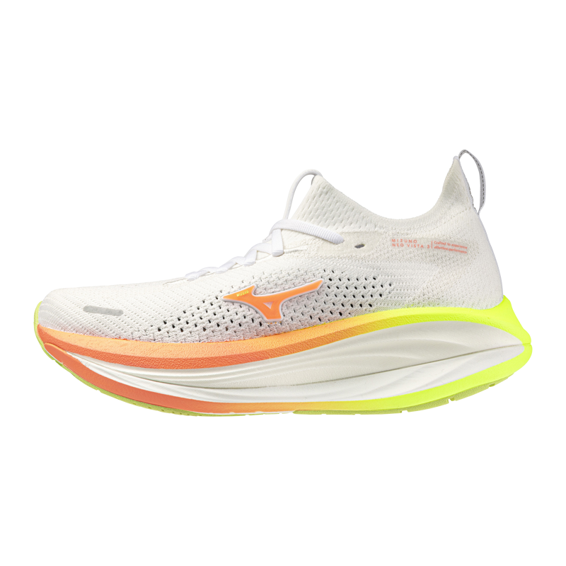 Mizuno Neo Vista 3 Women's Running Shoes - White Flamingo Coral Lime Pulp-2