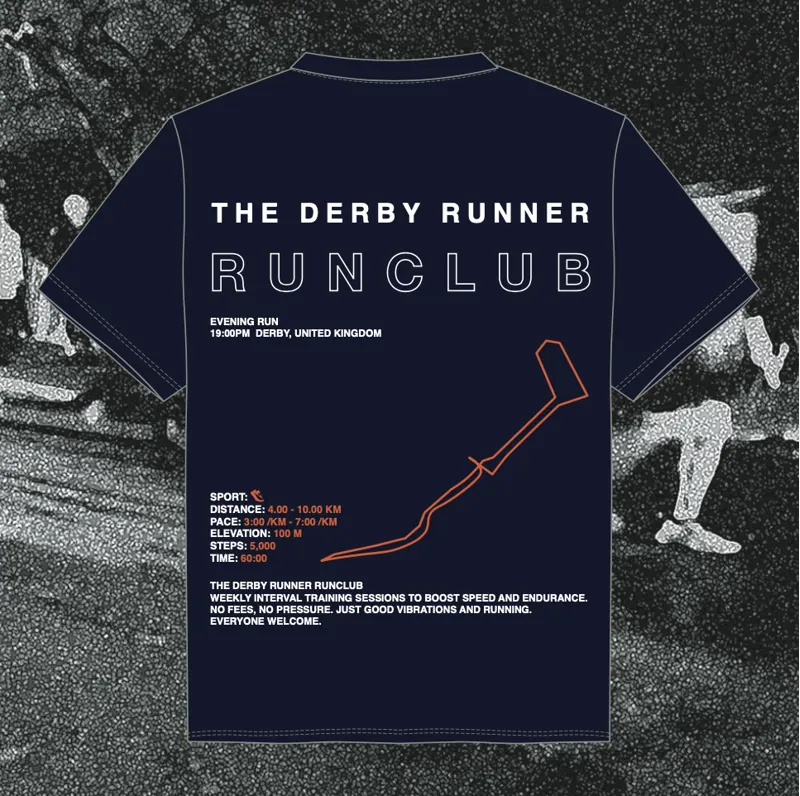 Derby Runner Run Club 'Segment' S/S Tee Navy-1