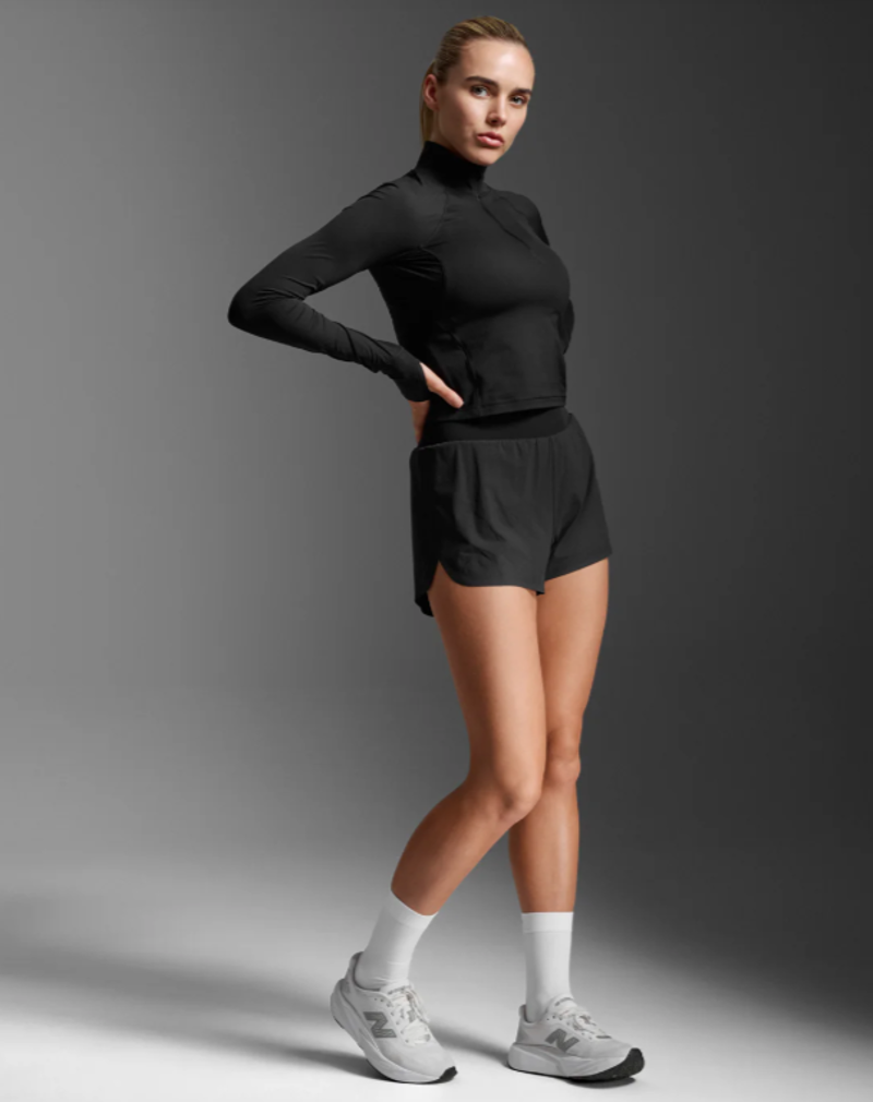 2XU Aero Waffle 1/2 Zip Women's Running Top - Black-3