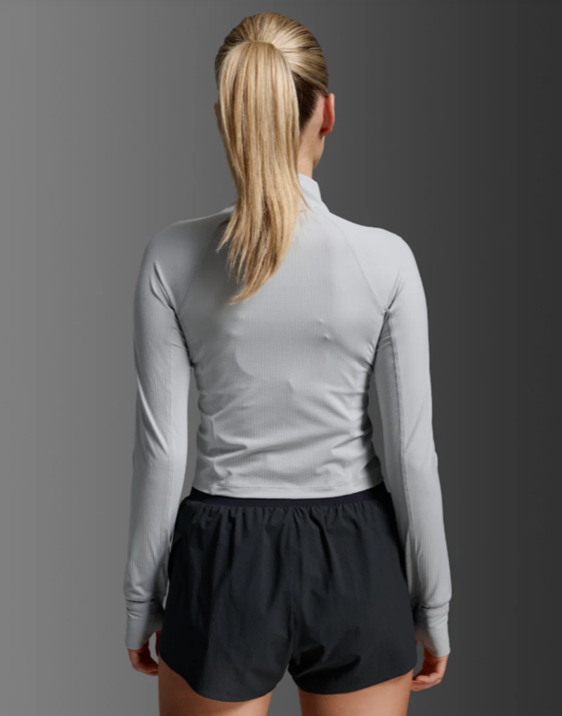 2XU Aero Waffle 1/2 Zip Women's Running Top - Grey-1