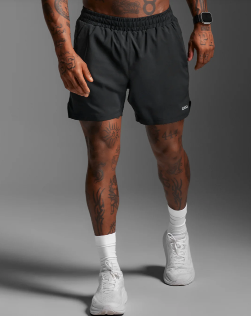 2XU Aero 5 Inch Men's Running Shorts - Black Silver Reflective-1